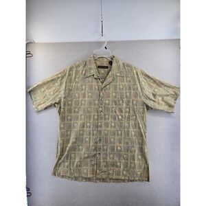 Tori Richard Button Shirt Mens Large Palm Trees Print Short Sleeve AOP